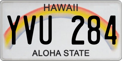 HI license plate YVU284