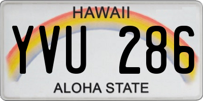 HI license plate YVU286
