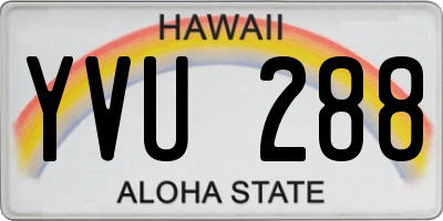 HI license plate YVU288