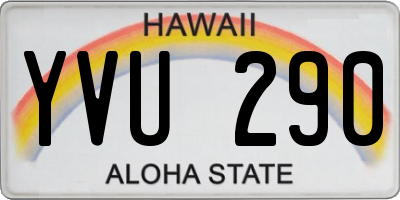HI license plate YVU290