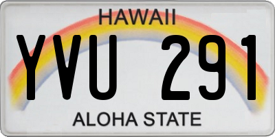 HI license plate YVU291