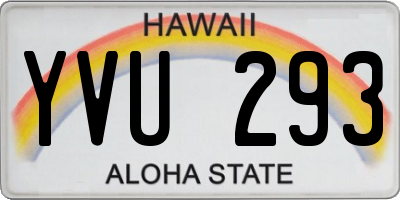 HI license plate YVU293