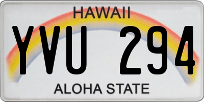 HI license plate YVU294