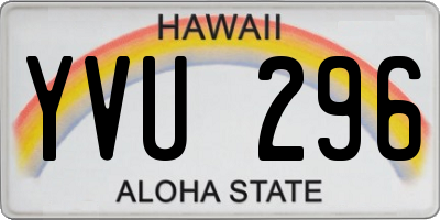 HI license plate YVU296