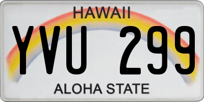 HI license plate YVU299
