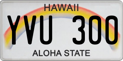 HI license plate YVU300