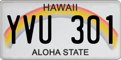 HI license plate YVU301