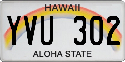 HI license plate YVU302
