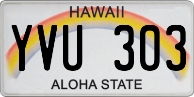HI license plate YVU303