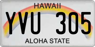 HI license plate YVU305