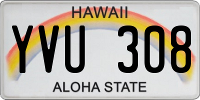 HI license plate YVU308