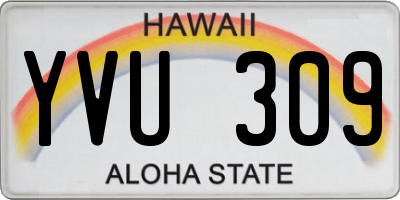 HI license plate YVU309