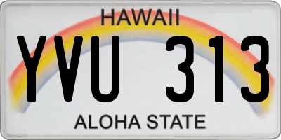 HI license plate YVU313