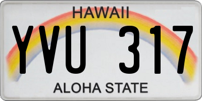 HI license plate YVU317