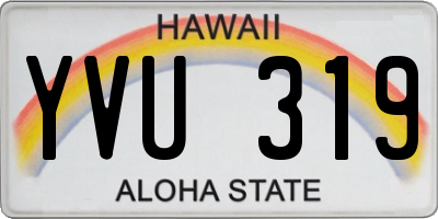 HI license plate YVU319