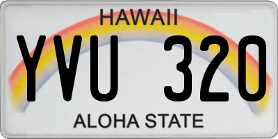 HI license plate YVU320