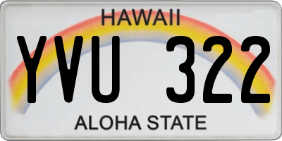 HI license plate YVU322