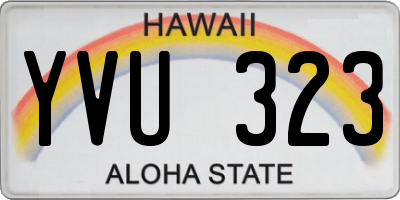 HI license plate YVU323