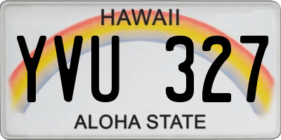 HI license plate YVU327