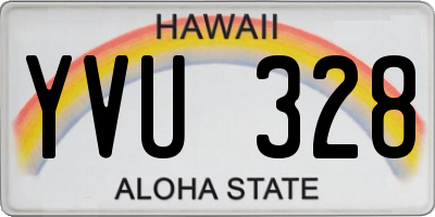 HI license plate YVU328