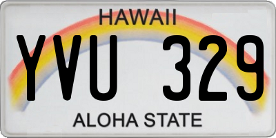 HI license plate YVU329