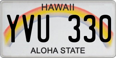 HI license plate YVU330