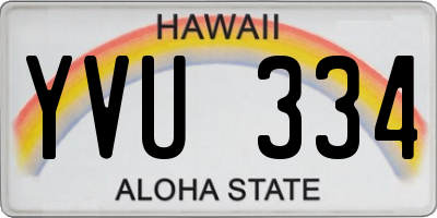 HI license plate YVU334