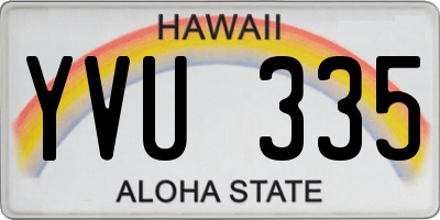 HI license plate YVU335