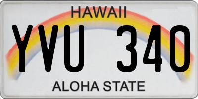 HI license plate YVU340