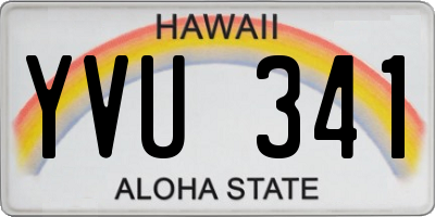 HI license plate YVU341