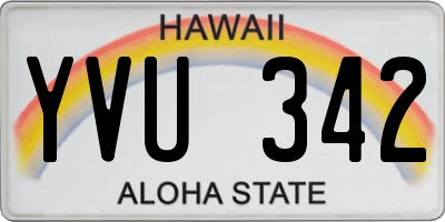 HI license plate YVU342