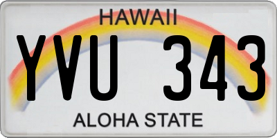 HI license plate YVU343