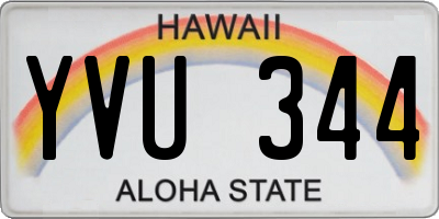 HI license plate YVU344