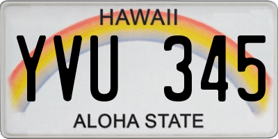 HI license plate YVU345