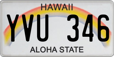 HI license plate YVU346