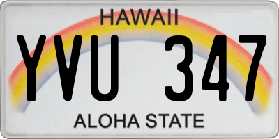 HI license plate YVU347