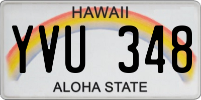 HI license plate YVU348