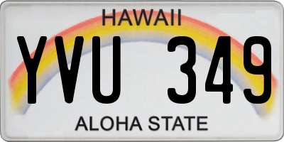 HI license plate YVU349