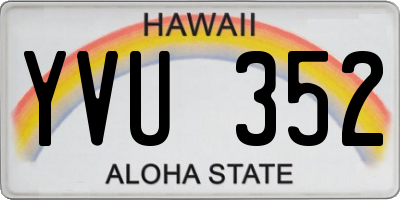 HI license plate YVU352