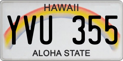 HI license plate YVU355