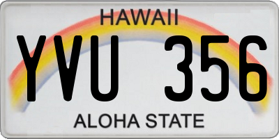 HI license plate YVU356