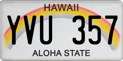 HI license plate YVU357