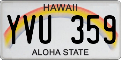 HI license plate YVU359