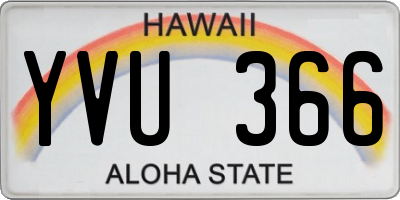 HI license plate YVU366