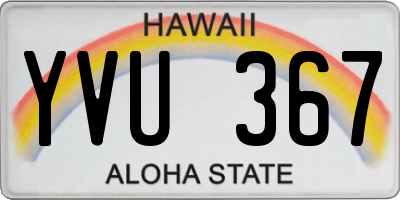 HI license plate YVU367