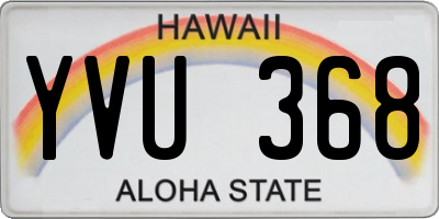 HI license plate YVU368