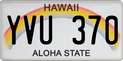HI license plate YVU370