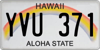 HI license plate YVU371