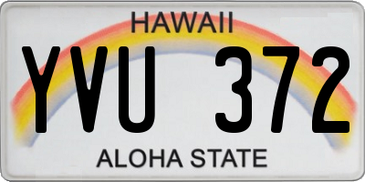 HI license plate YVU372