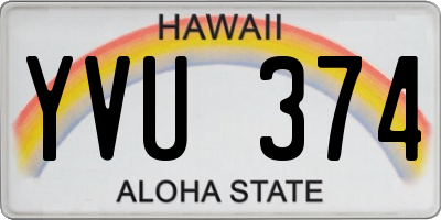 HI license plate YVU374